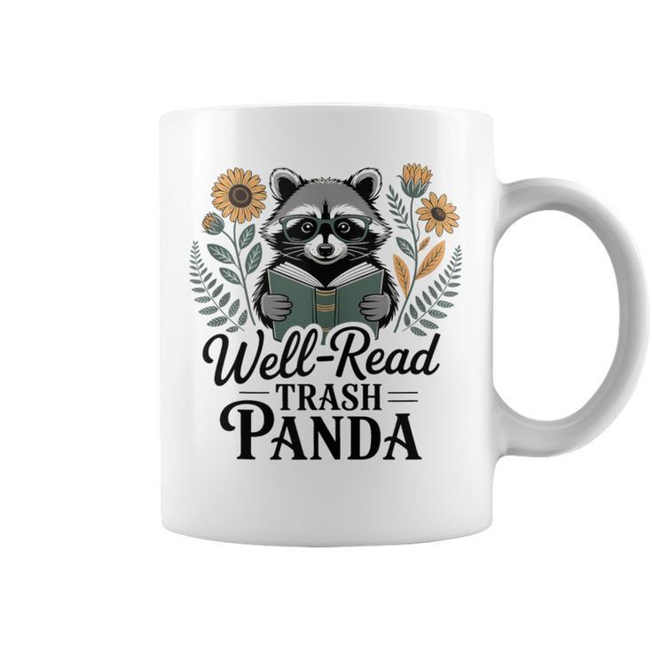 Well Read Trash Panda Book Lover Raccoon Graphic Print Coffee Mug