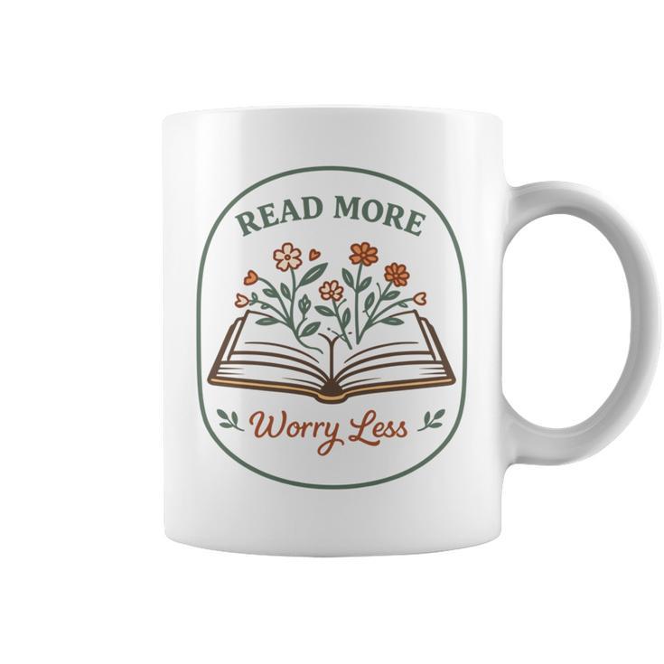 Read More Worry Less Wildflower Book Lover Reading Graphic Print Coffee Mug