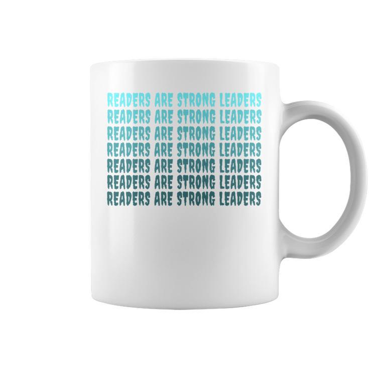 Readers Are Strong Leaders Retro Reading Book Lover Graphic Print Coffee Mug