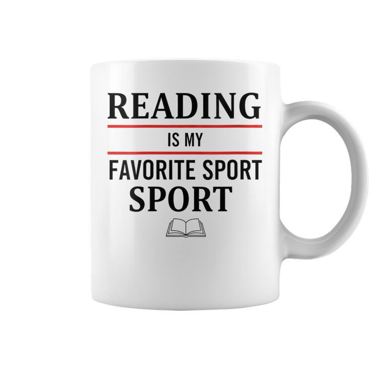 Reading Is My Favorite Sport Book Lover Saying Quote Graphic Print Coffee Mug