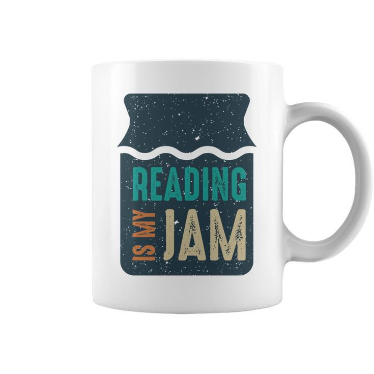 Reading Is My Jam Book Lover And Reading Teacher Graphic Print Coffee Mug
