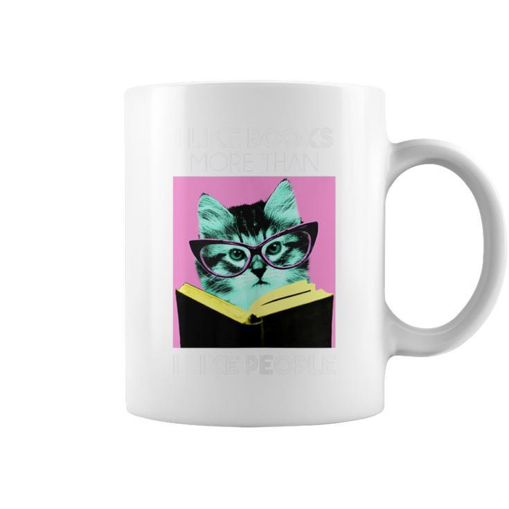 Reading Kitty I Like Books Graphic Print Coffee Mug