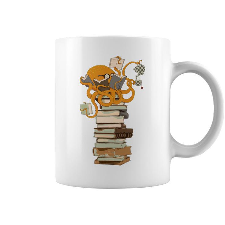Reading Octopus Tea Coffee And Books Graphic Print Coffee Mug