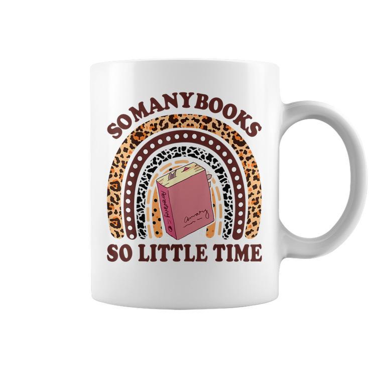 Reading-TShirt So Many Books Little Time Bookworm Teacher Graphic Print Coffee Mug