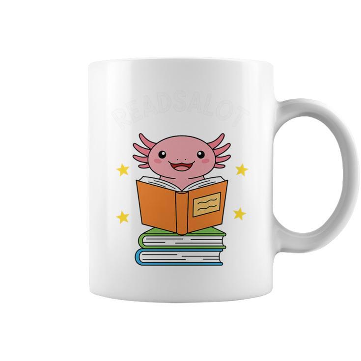 Readsalot Axolotl Reading Kids Book Lover Librarian Premium Tri-Blend Graphic Print Coffee Mug