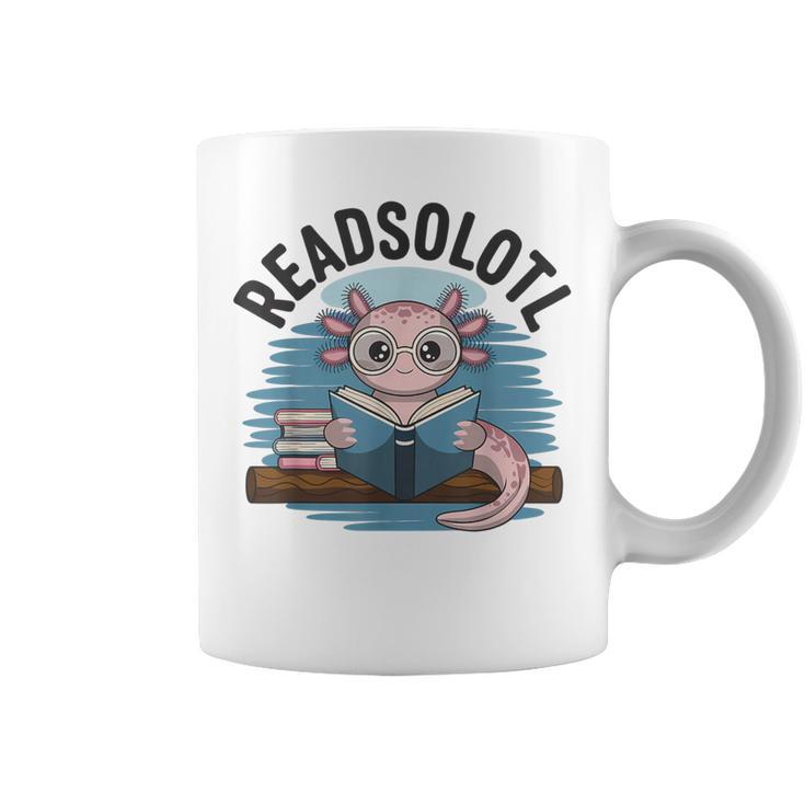 Readsolotl Book Lover Reading Axolotl Kids Reader Graphic Print Coffee Mug