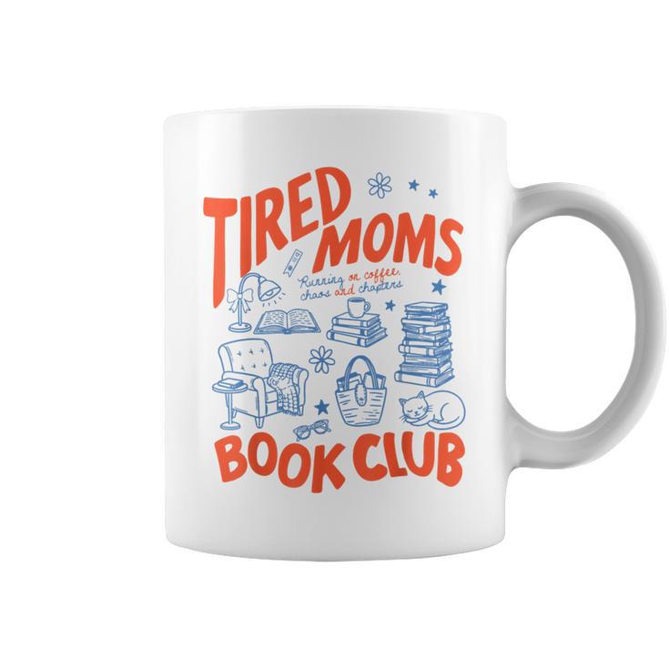 Retro Tired Moms Book Club Women Bookish Graphic Print Coffee Mug