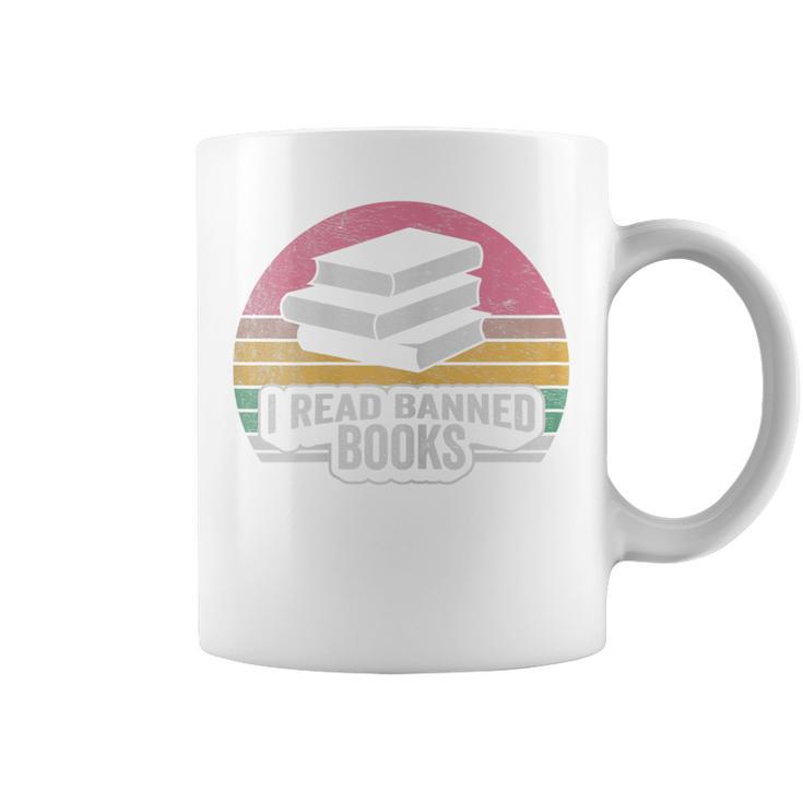 Retro Vintage Banned Books Shirt I Read Banned Books Graphic Print Coffee Mug