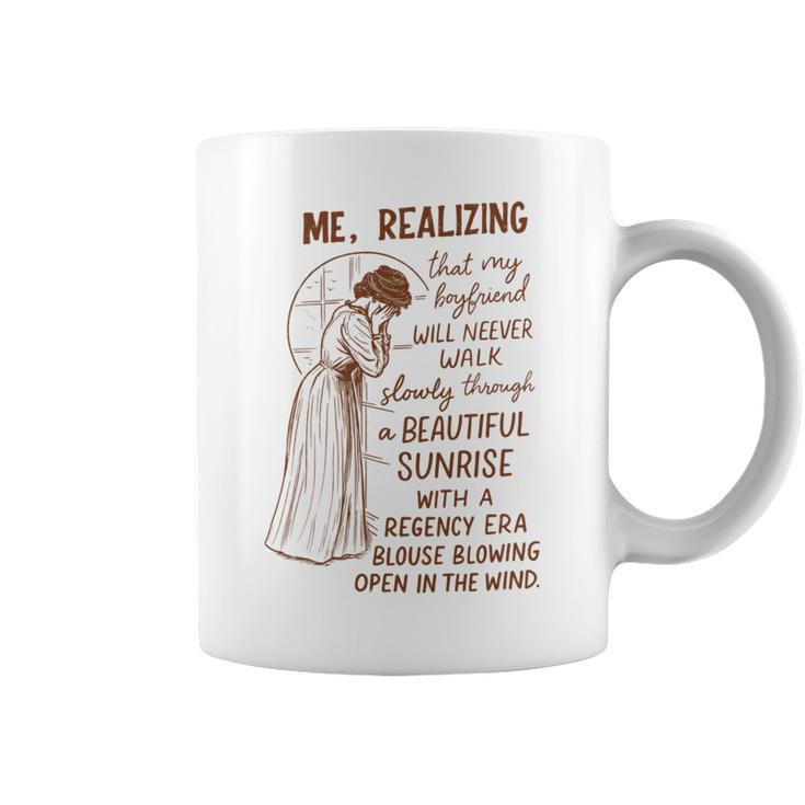 Romance Book Reader Bookish Me Realizing That My Boyfriend Graphic Print Coffee Mug