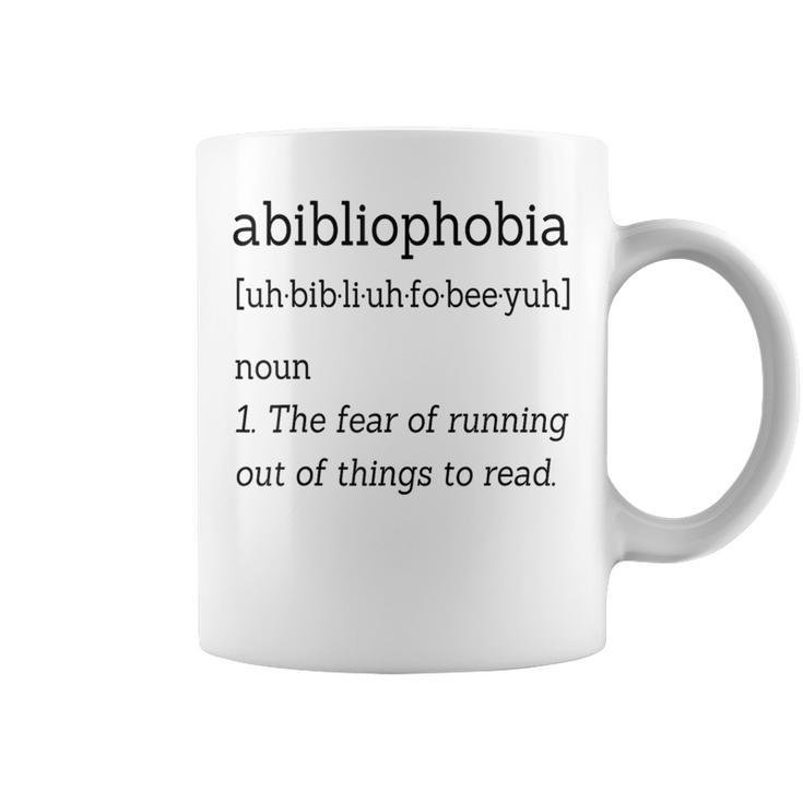 Shirt For Book Lovers And Bookworms Abibliophobia Graphic Print Coffee Mug