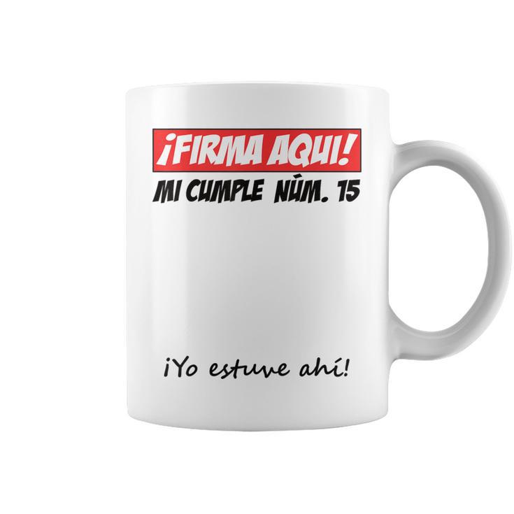 Signature Aqui 15th Birthday I Guest Book Graphic Print Coffee Mug