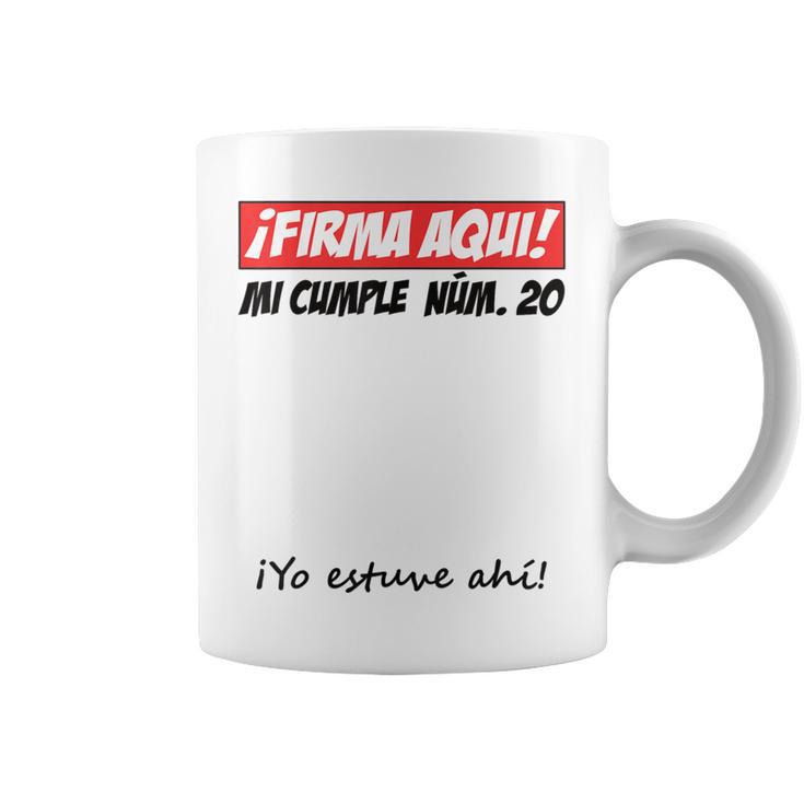 Signature Aqui 20th Birthday I Guest Book Graphic Print Coffee Mug