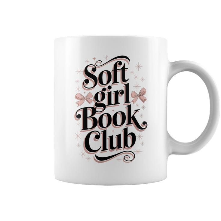 Soft Girl Book Club Coquette Bow Aesthetic Reader Graphic Print Coffee Mug