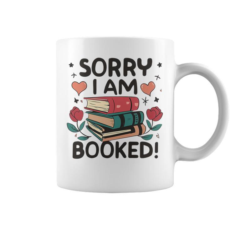 Sorry i Am Booked Book Lover Premium Tri-Blend Graphic Print Coffee Mug