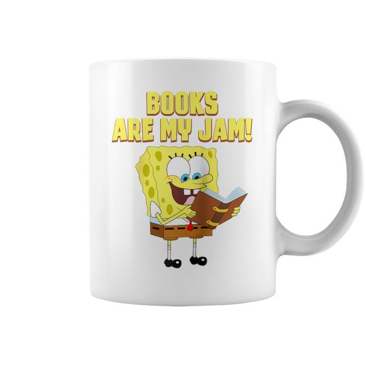 SpongeBob Loves Reading Books Are My Jam Raglan Baseball Tee Graphic Print Coffee Mug