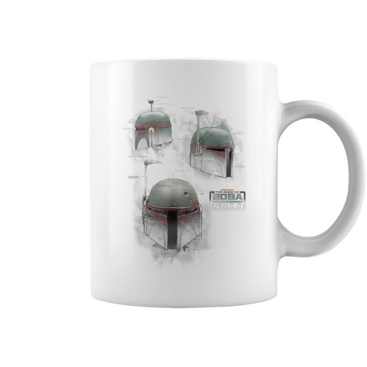 Star Wars The Book Of Boba Fett Helmet Schematic V-3 Graphic Print Coffee Mug