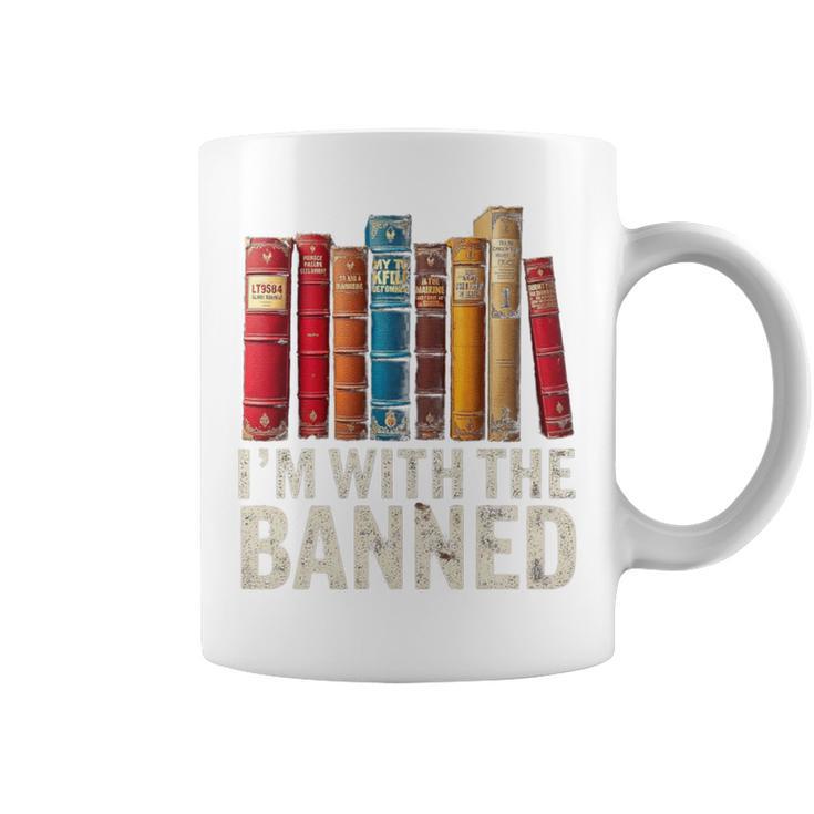 Support Banned Books Freedom I'm With The Banned Graphic Print Coffee Mug