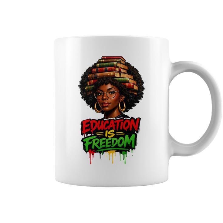 History Education Is Freedom Books Teacher Women Girls Graphic Print Coffee Mug