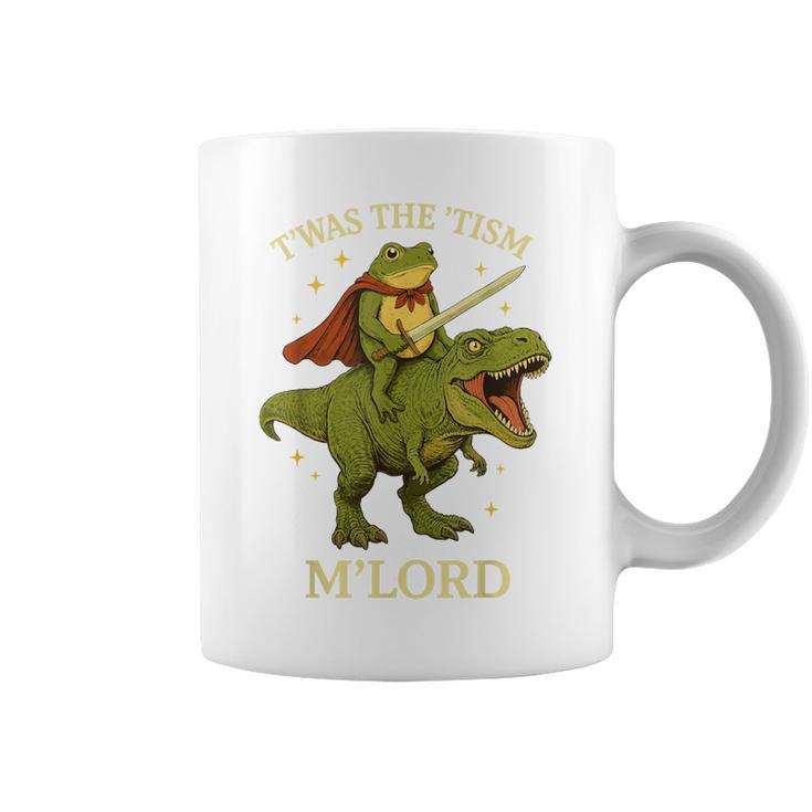 Twas The Tism M'lord Frog ライディング 恐竜 ファンタジー 中世 コーヒーマグ