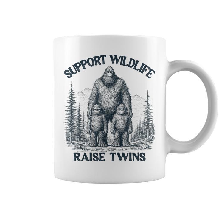 Twin Parent Mom Dad Of Twins Support Wildlife Raise Twins Coffee Mug