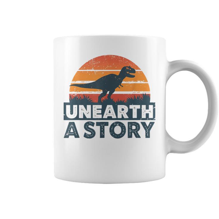Unearth A Story Dinosaur Reader Book Lover 2026 Graphic Print Coffee Mug