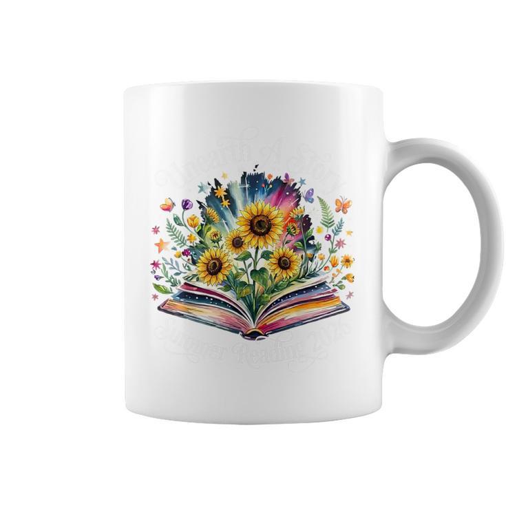 Unearth A Story Summer Reading 2026 Flower Butterfly Book Premium Tri-Blend Graphic Print Coffee Mug
