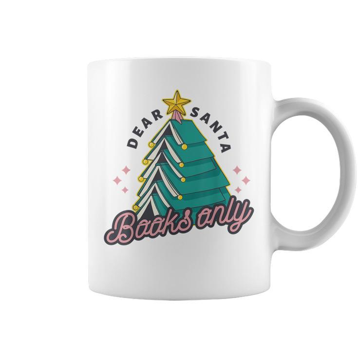 Vintage Retro Dear Santa Books Only Christmas Xmas Holiday Graphic Print Coffee Mug