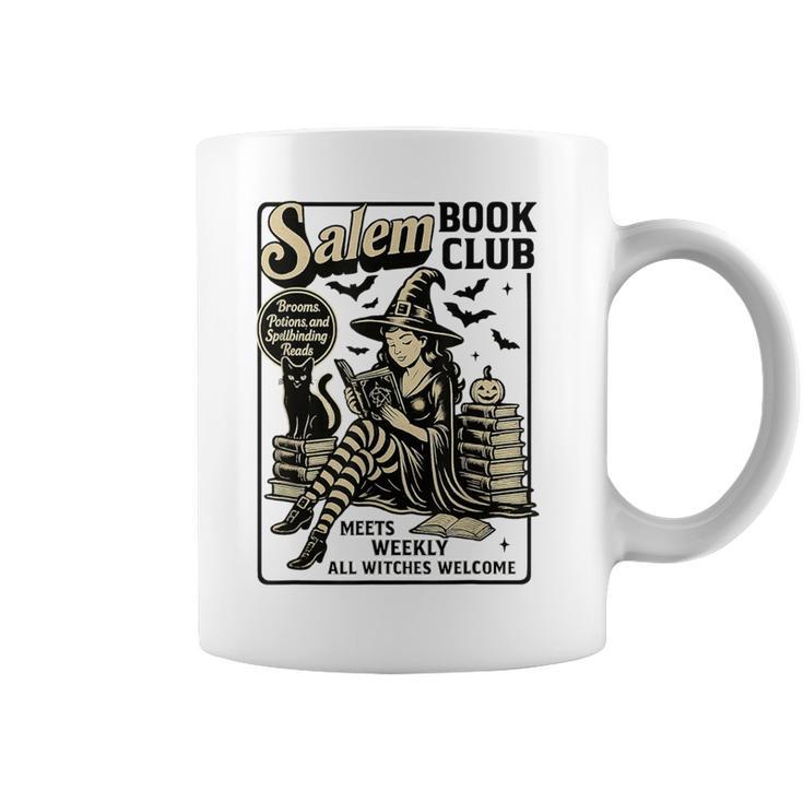 Vintage Salem Book Club Cat Bookish Spooky Halloween Graphic Print Coffee Mug