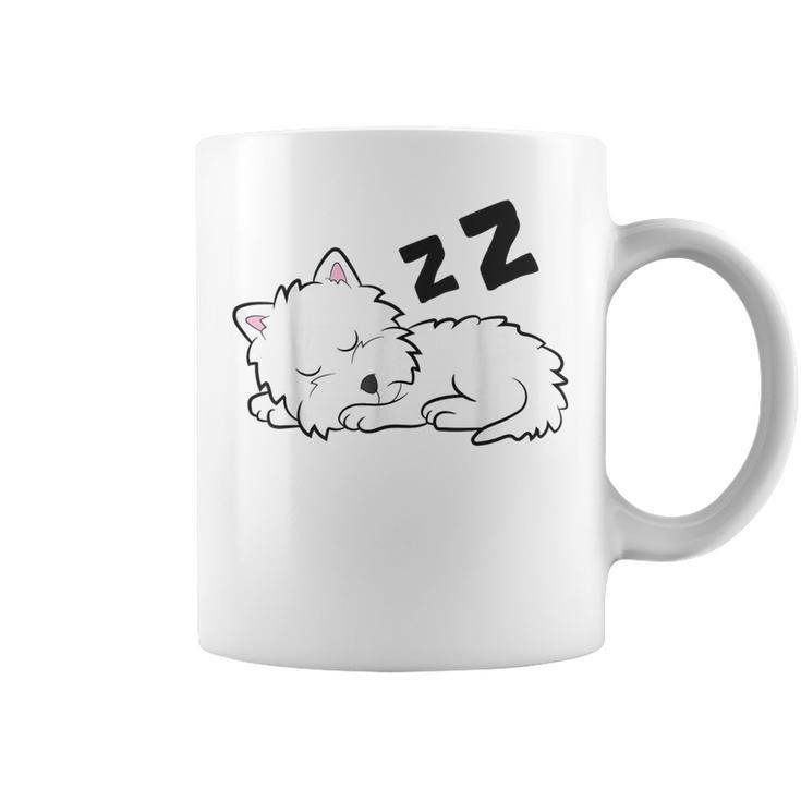West Highland ホワイトテリア 犬 眠っているかわいいウェスティー コーヒーマグ