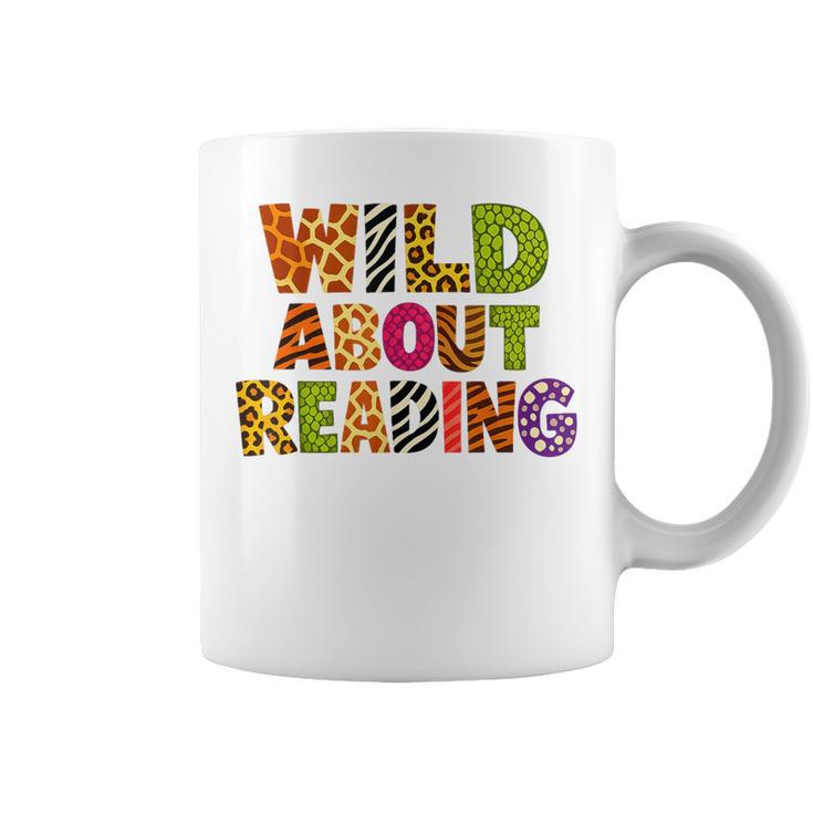 Wild About Reading Book Animal Teacher Children's Book Lover Graphic Print Coffee Mug