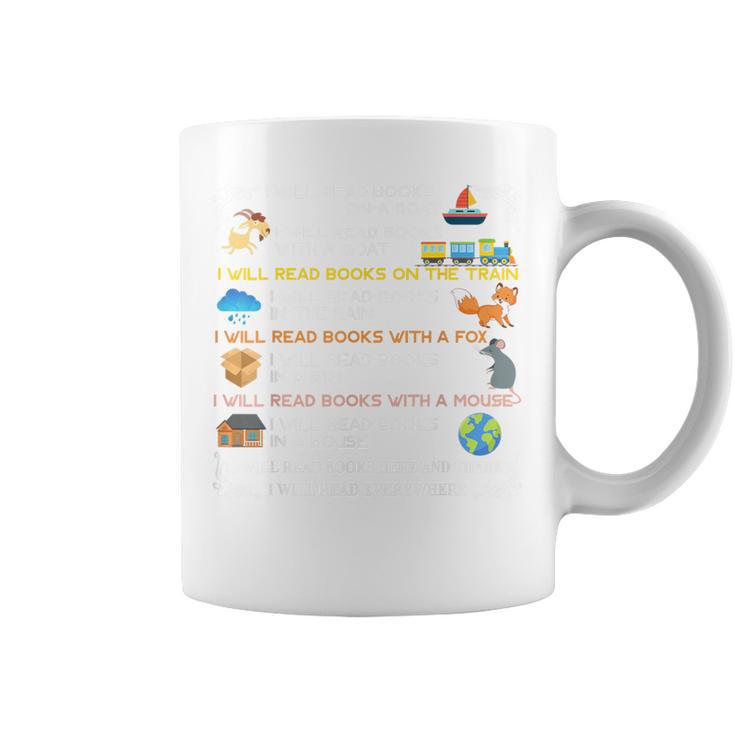 I Will Read Books On a Boat & Everywhere Reading T-Shirt Graphic Print Coffee Mug