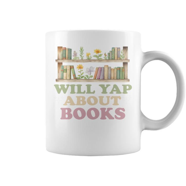 Will Yap About Books Reader Book Nerd Book Reading Lover Premium Tri-Blend Graphic Print Coffee Mug