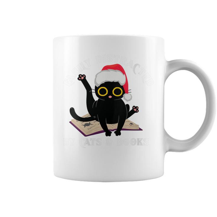 Witchy Book Lover Christmas Cat Reading Mystic Bookworm Graphic Print Coffee Mug