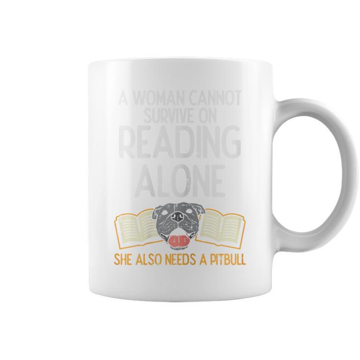 Woman Book Librarian Reading Pitbull Dog Owner Women Graphic Print Coffee Mug