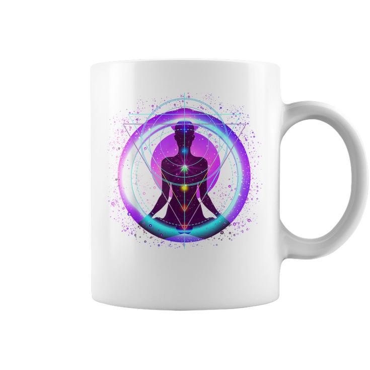 Yoga Meditación Kundalini Chakra Energía Taza de café