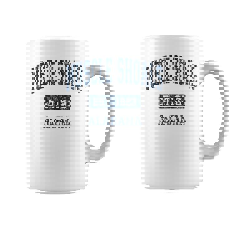 アラバマ州マッスルショールズアラバマ州ヴィンテージスポーツエスタブリッシュドネイビーデス コーヒーマグ