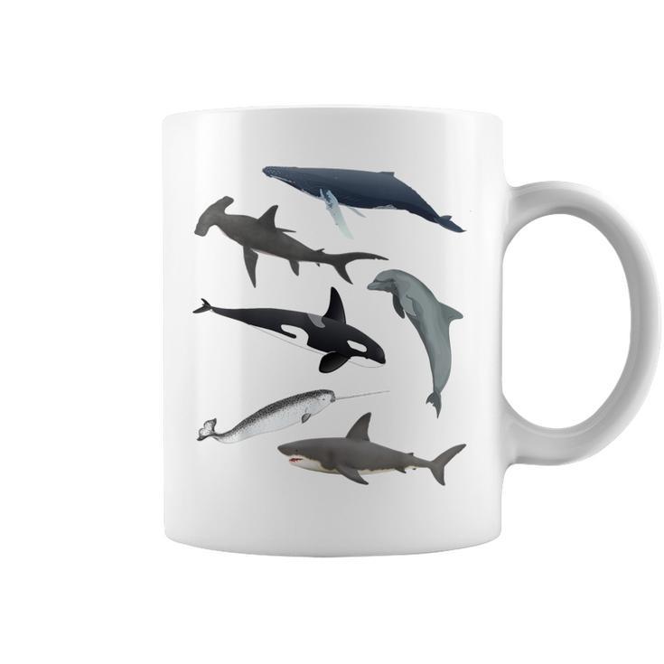 シャチ ジンベイザメ イッカク イルカ 海の生き物 コーヒーマグ