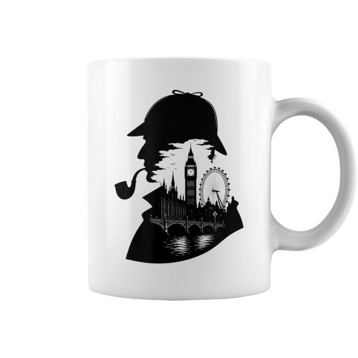 シャーロックホームズ&ロンドンのスカイラインシルエットギフト コーヒーマグ
