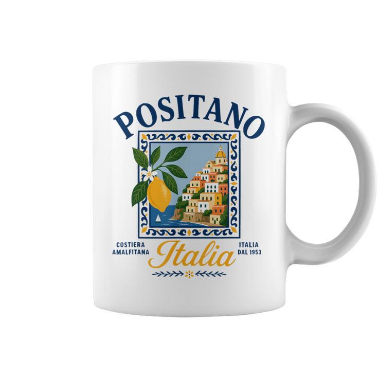 ポジターノ イタリア アマルフィ海岸 レトロ レモン 夏 バイブ グラフィック コーヒーマグ