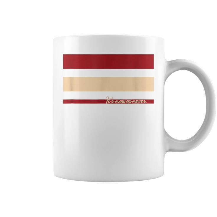 メッセージ付 やるなら今 三本線 コーヒーマグ