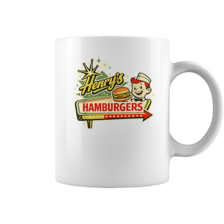 レトロダイナーサインアート ヘンリーのハンバーガー コーヒーマグ