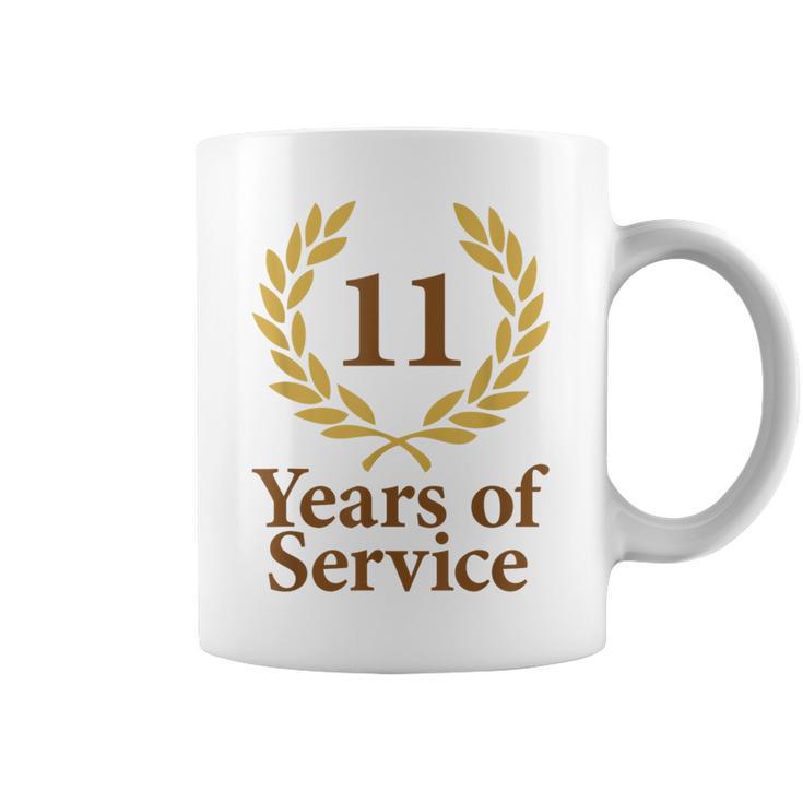 勤務11年 おもしろ11周年記念 ジュビリー コーヒーマグ
