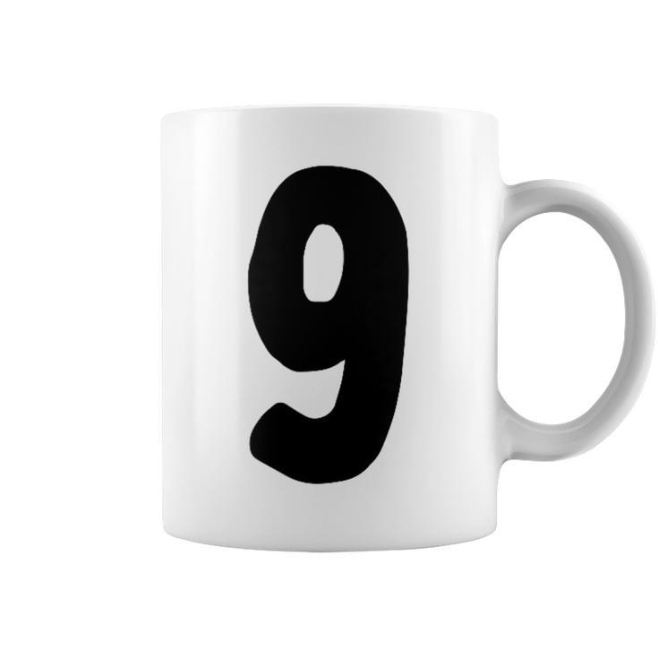 数字 9 太字 ブラック コーヒーマグ