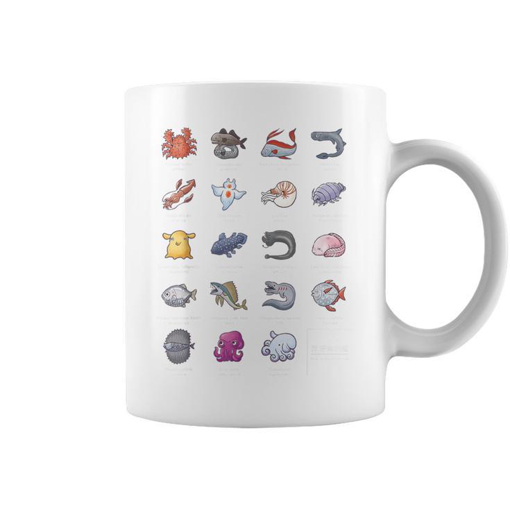 深海魚図鑑2_白文字 コーヒーマグ