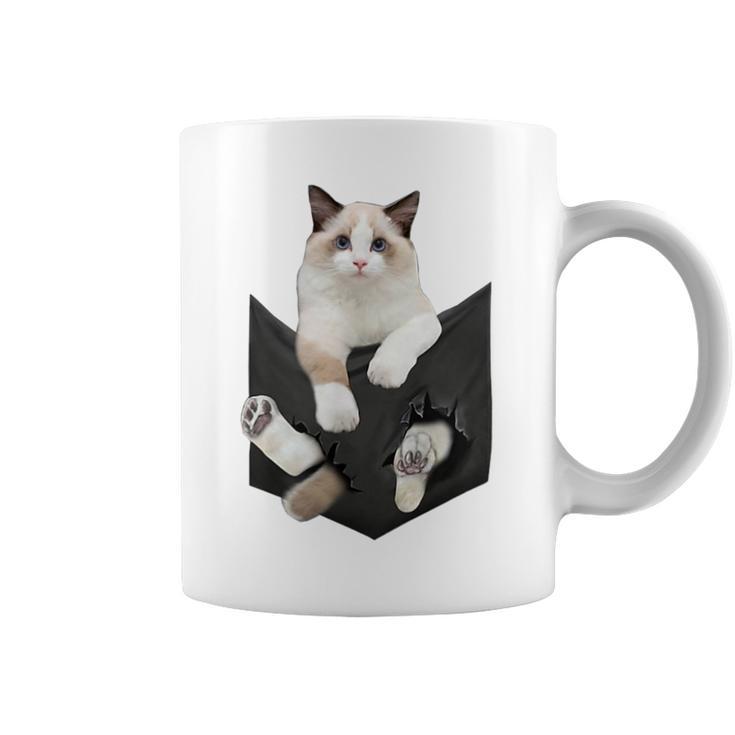 猫好き ラグドール 猫 ポケット入り コーヒーマグ