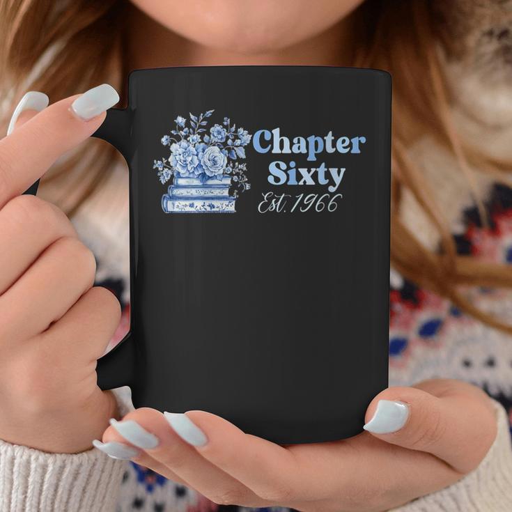 1966 Chapter Sixty 60th Birthday Blue Toile Floral Book Graphic Print Coffee Mug Unique Gifts