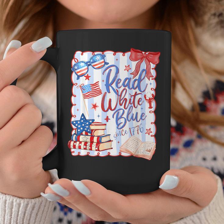 4th Of July Read Blue Patriotic Book Lovers Girl Women Graphic Print Coffee Mug Unique Gifts