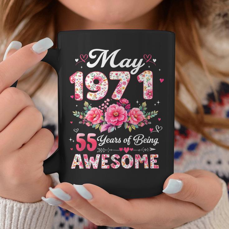 55歳 1971年5月 花柄 55歳 誕生日 男性 女性 コーヒーマグ 面白い贈り物