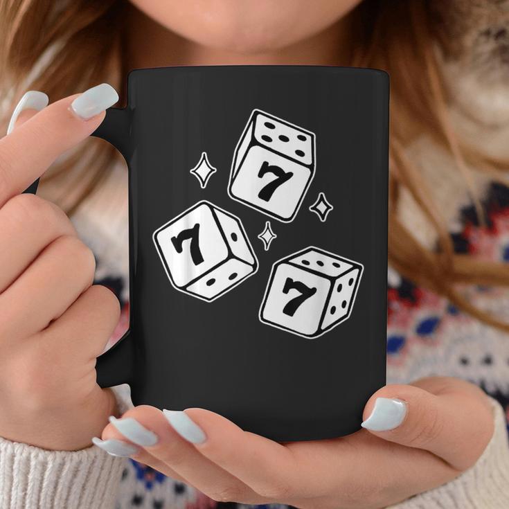 777 ラッキーダイス エンジェルナンバー ブラックワーク コーヒーマグ 面白い贈り物