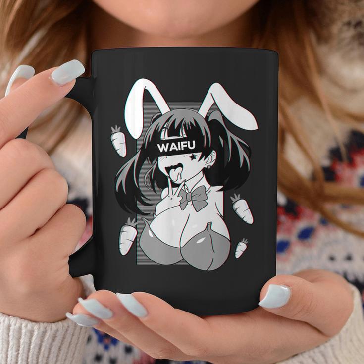 Ahegao Lewd アニメ 顔とウサギの女の子 コスチューム オタク用 コーヒーマグ 面白い贈り物